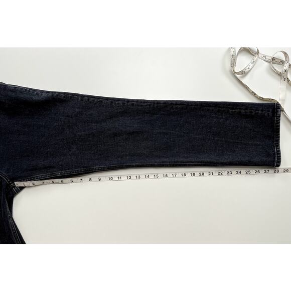 Abercrombie The '90s Slim Straight Ultra High Rise Jeans Black Denim Size 32 14S - Picture 14 of 14